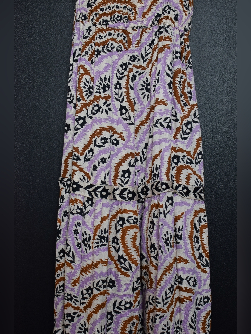 NWT Omika Monroe Midi Dress Lucia Lavender Floral Tie Back Pockets Size M Boho - Picture 6 of 15